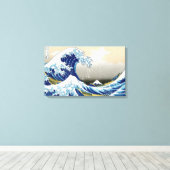 De grote golf van Kanagawa Katsushika Hokusai Canvas Afdruk (Insitu (Houten vloer))