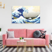 De grote golf van Kanagawa Katsushika Hokusai Canvas Afdruk (Insitu (Woonkamer))