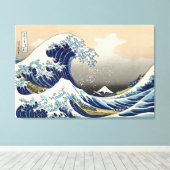 De Grote Golf van Kanagawa Katsushika Hokusai Canvas Afdruk (Insitu (Houten vloer))