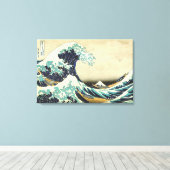 De Grote Golf van Kanagawa Katsushika Hokusai Canvas Afdruk (Insitu (Houten vloer))