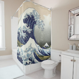 De Grote Golf van Kanagawa Katsushika Hokusai Douchegordijn