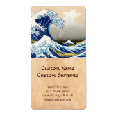 De grote golf van Kanagawa Katsushika Hokusai Etiket (Voorkant)