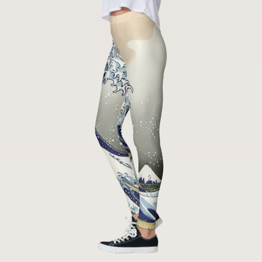 De Grote Golf van Kanagawa Katsushika Hokusai Leggings (Links)