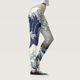 De Grote Golf van Kanagawa Katsushika Hokusai Leggings