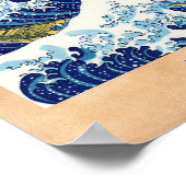 De grote golf van Kanagawa Katsushika Hokusai Poster (Hoek)