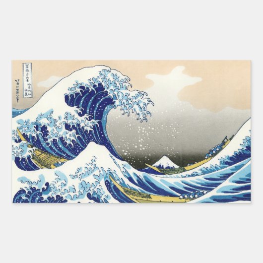 De grote golf van Kanagawa Katsushika Hokusai Rechthoekige Sticker (Voorkant)