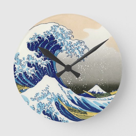 De grote golf van Kanagawa Katsushika Hokusai Ronde Klok (Voorkant)