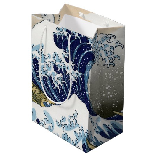 De grote golf van Kanagawa Medium Cadeauzakje (Achterkant Gekanteld)