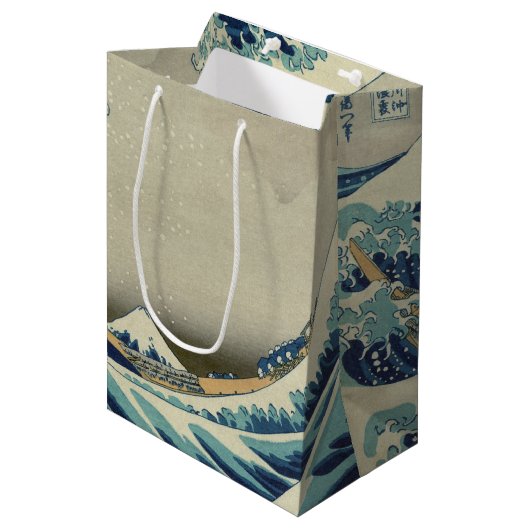 De Grote Golf van Kanagawa Medium Cadeauzakje (Voorkant Gekanteld)