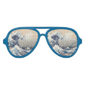 De grote golf van Kanagawa met 8 bits Pixel Art Aviator Zonnebril (Voorkant)