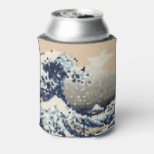 De grote golf van Kanagawa met 8 bits Pixel Art Blikjeskoeler (Blikje Achterkant)