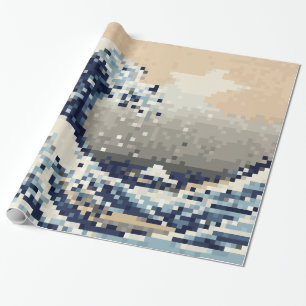 De grote golf van Kanagawa met 8 bits Pixel Art Cadeaupapier