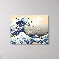 De grote golf van Kanagawa met 8 bits Pixel Art