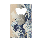 De grote golf van Kanagawa met 8 bits Pixel Art Creditkaart Flessenopener (Voorkant)
