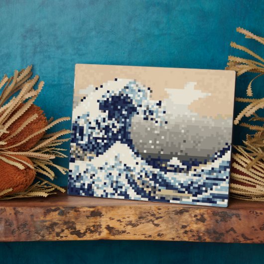 De grote golf van Kanagawa met 8 bits Pixel Art Fotoplaat (Zijkant)