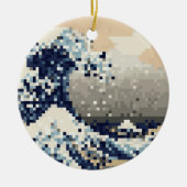 De grote golf van Kanagawa met 8 bits Pixel Art Keramisch Ornament (Voorkant)