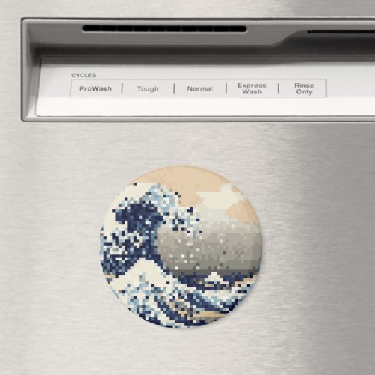 De grote golf van Kanagawa met 8 bits Pixel Art Magneet (Insitu (Vaatwasser))