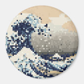 De grote golf van Kanagawa met 8 bits Pixel Art Magneet (Voorkant)