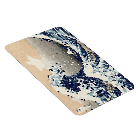 De grote golf van Kanagawa met 8 bits Pixel Art Magneet (Rechterzijde)