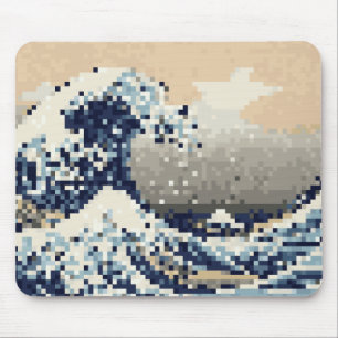 De grote golf van Kanagawa met 8 bits Pixel Art Muismat
