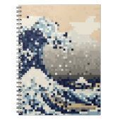De grote golf van Kanagawa met 8 bits Pixel Art Notitieboek (Voorkant)