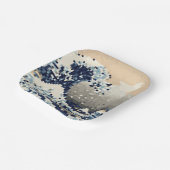 De grote golf van Kanagawa met 8 bits Pixel Art Papieren Bordje (Gebogen)