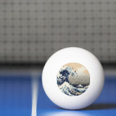 De grote golf van Kanagawa met 8 bits Pixel Art Pingpongbal (Net)