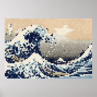 De grote golf van Kanagawa met 8 bits Pixel Art