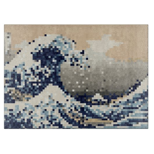 De grote golf van Kanagawa met 8 bits Pixel Art Snijplank (Voorkant)