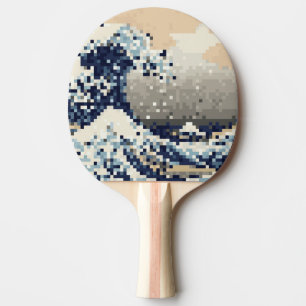 De grote golf van Kanagawa met 8 bits Pixel Art Tafeltennisbatje