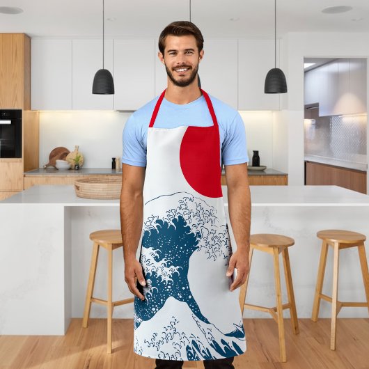 De grote golf van Kanagawa Modern Twist Schort