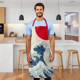 De grote golf van Kanagawa Modern Twist Schort