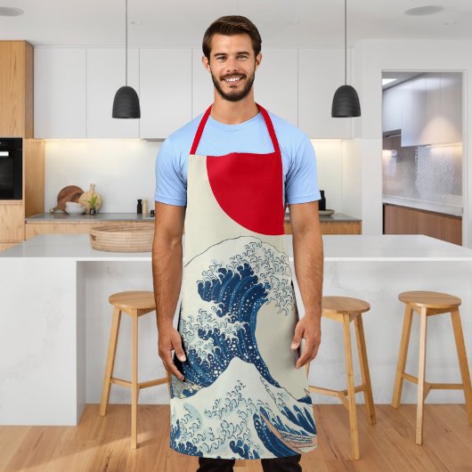 De grote golf van Kanagawa Modern Twist Schort