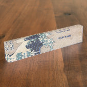 De Grote Golf van Kanagawa Naambordje (Zijkant)