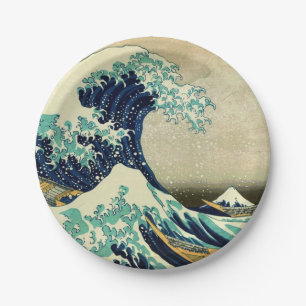De Grote Golf van Kanagawa Papieren Bordje