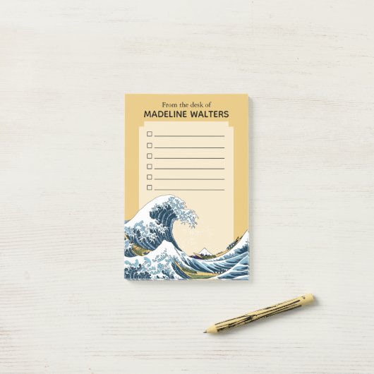 De Grote Golf van Kanagawa Persoonlijke checklist Post-it® Notes (Op bureau)