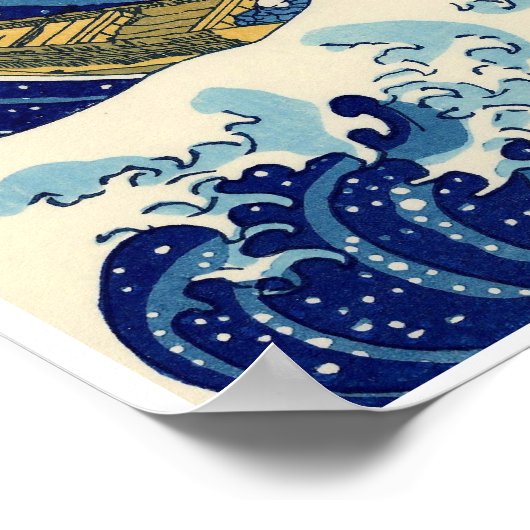De Grote Golf van Kanagawa, Poster (Hoek)