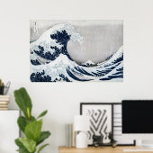 De Grote Golf van Kanagawa Poster (Thuiskantoor)