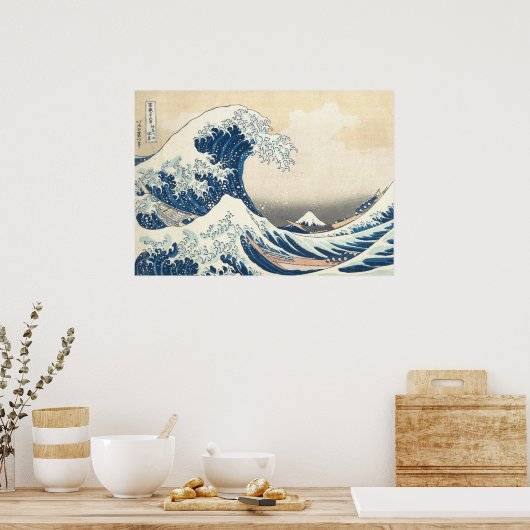 De Grote Golf van Kanagawa Poster (Keuken)