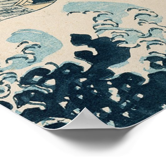 De Grote Golf van Kanagawa Poster (Hoek)