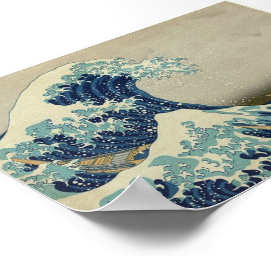 De Grote Golf van Kanagawa Poster (Hoek)