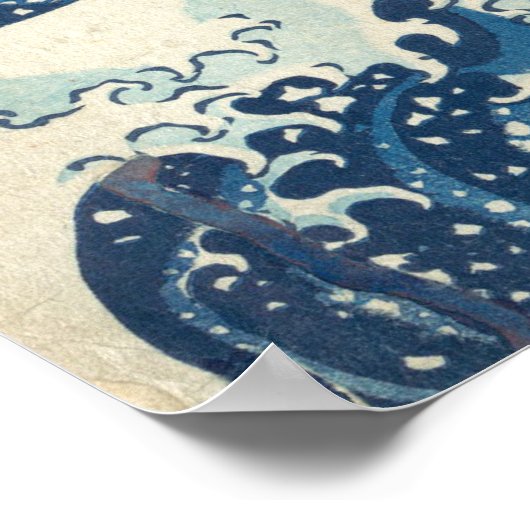 De Grote Golf van Kanagawa Poster (Hoek)