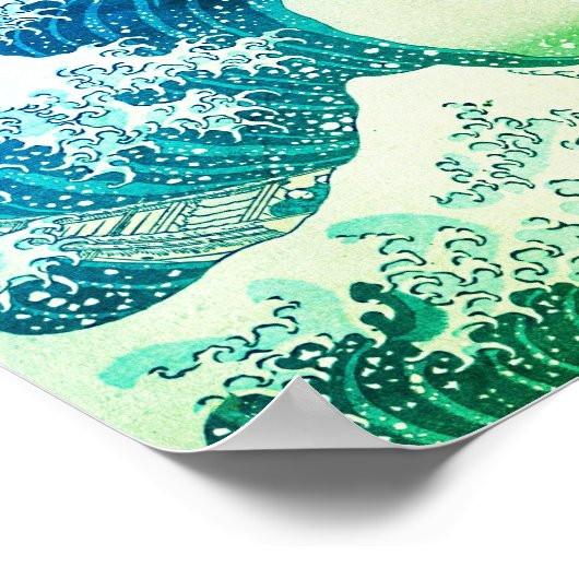 De grote golf van Kanagawa Poster (Hoek)