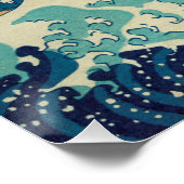 De Grote Golf van Kanagawa Poster (Hoek)