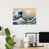 De Grote Golf van Kanagawa Poster (Thuiskantoor)