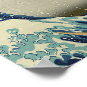 De Grote Golf van Kanagawa Poster (Hoek)