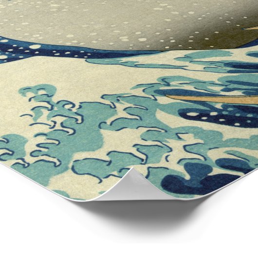 De Grote Golf van Kanagawa Poster (Hoek)