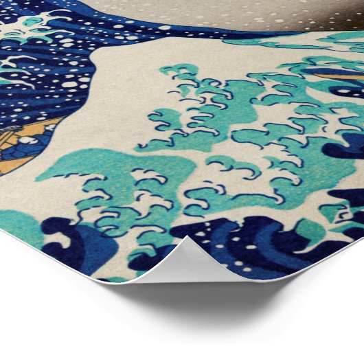 De Grote Golf van Kanagawa  Poster (Hoek)