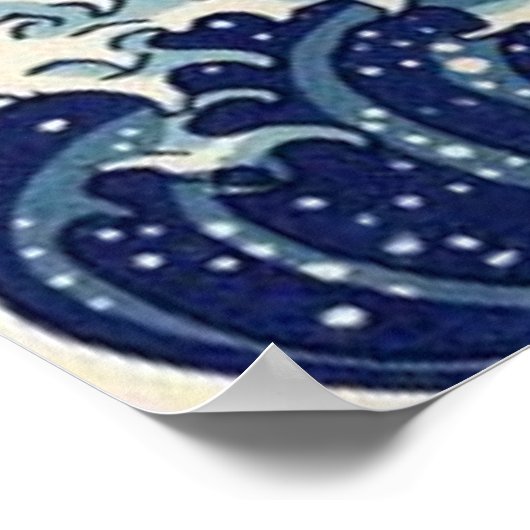 De Grote Golf van Kanagawa Poster (Hoek)