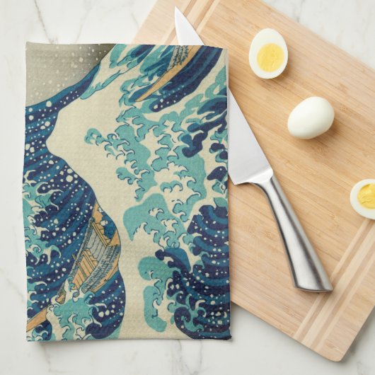 De Grote Golf van Kanagawa Poster Theedoek (Quarter Fold)